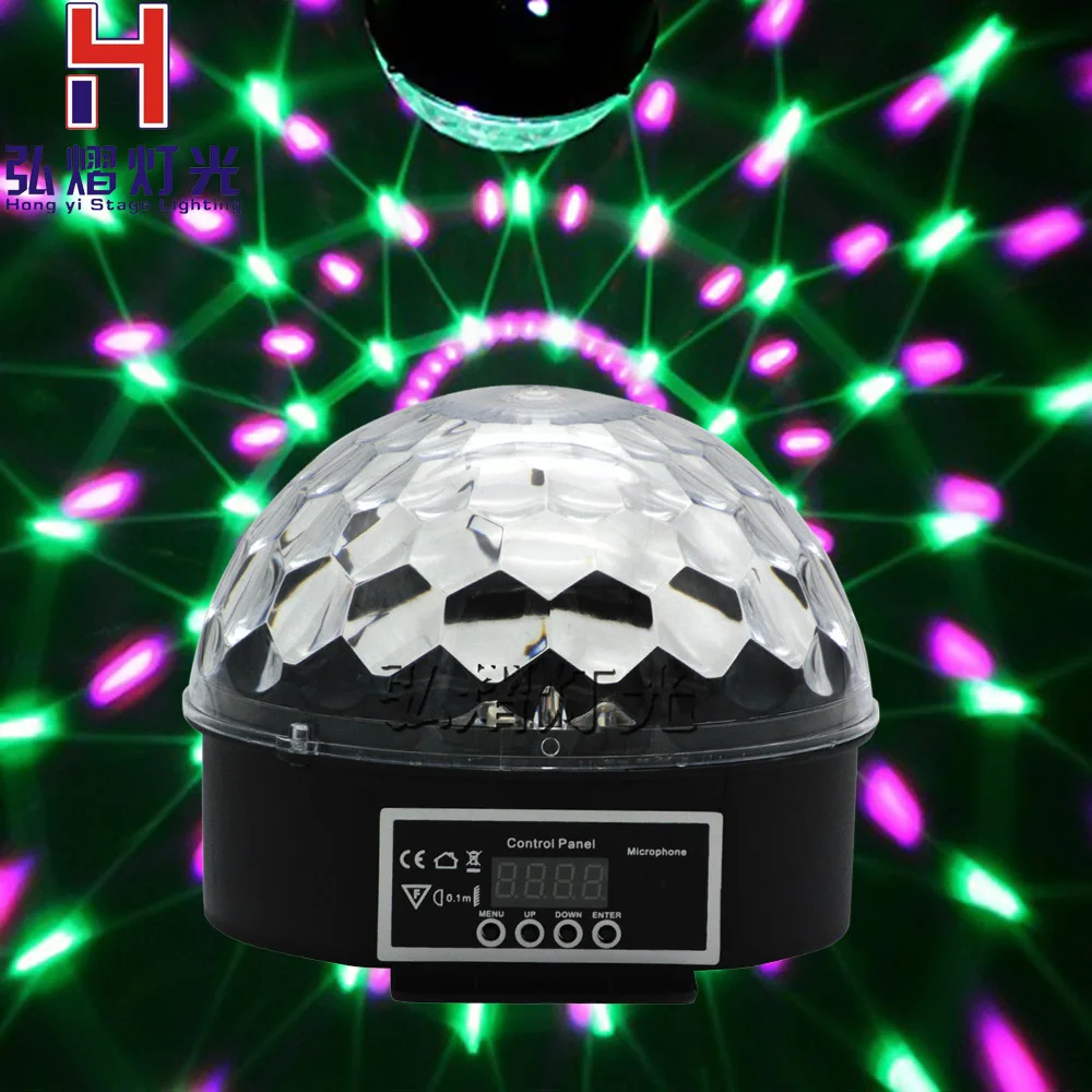 

Mini Popular RGB LED Crystal Magic Ball Stage Effect Lighting Lamp Party Disco Light Soundlights Spotlight