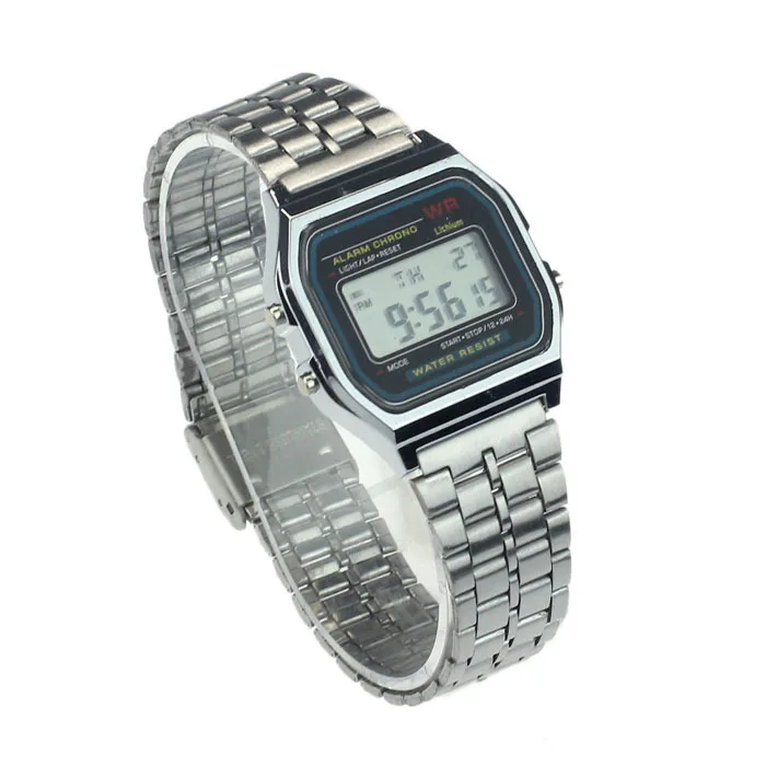 

Watch Business Golden Gold Watch Coperation Vintage Womens Men Dress watch Stainless Steel Digital Alarm Stopwatch Wrist Watch