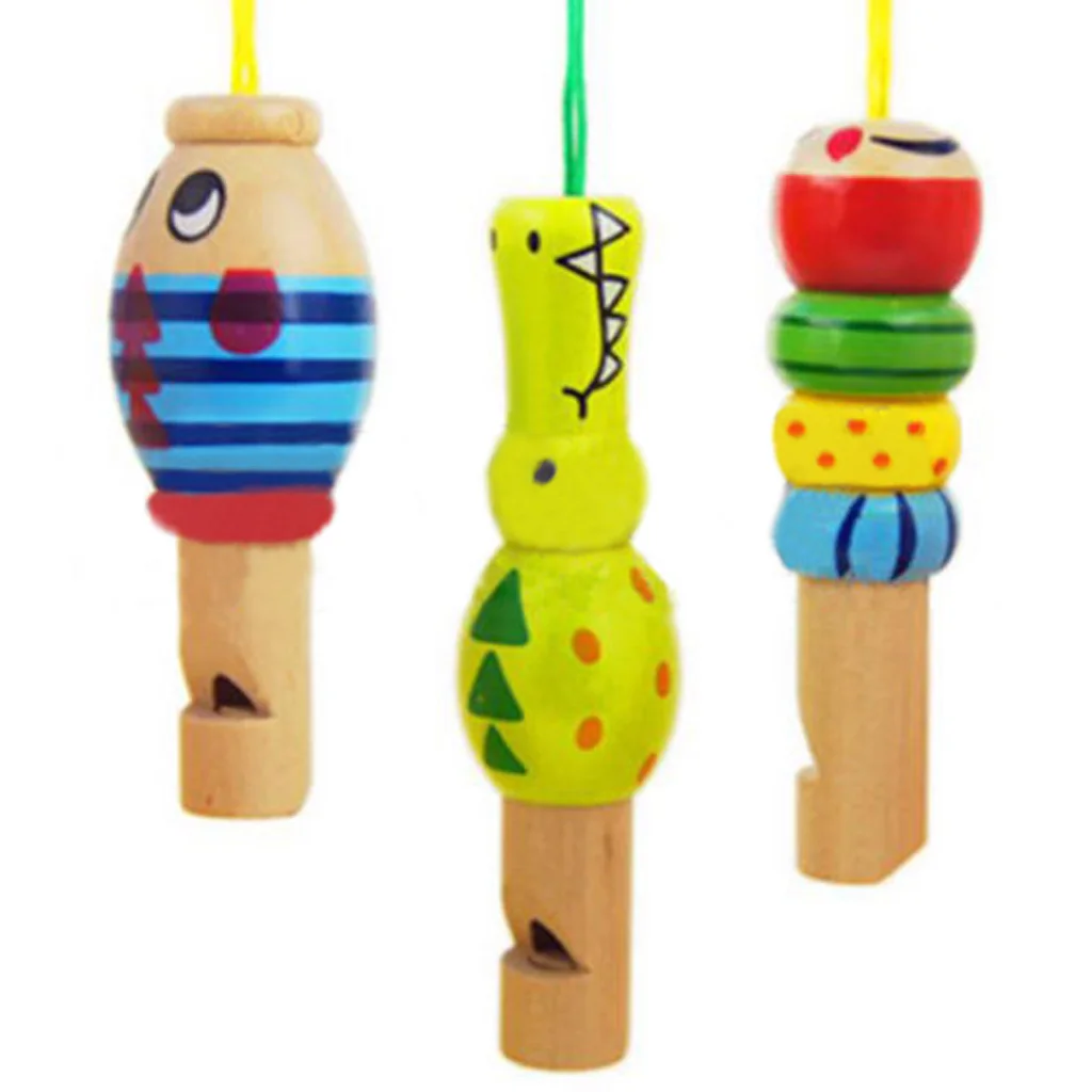 Cute Animal Wooden Whistle Music Instrument Toy Kids Toddler Educational Toy