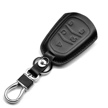 

Cow leather car key pack cover / key case holder shell keychain accessories for Cadillac XTS SLS CTS XTS SRX
