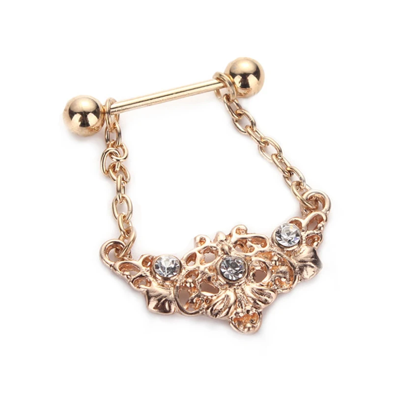 Gold Dangle Piercing Sexy Surgical Steel Piercing nipple for Women