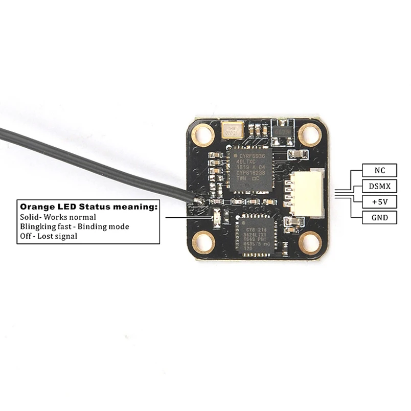 Micro 2.4G DSM/2 DSM/X Receiver Compatible Satellite RX for JR Remote Control DIY Racing Drone F3 Flight Controller