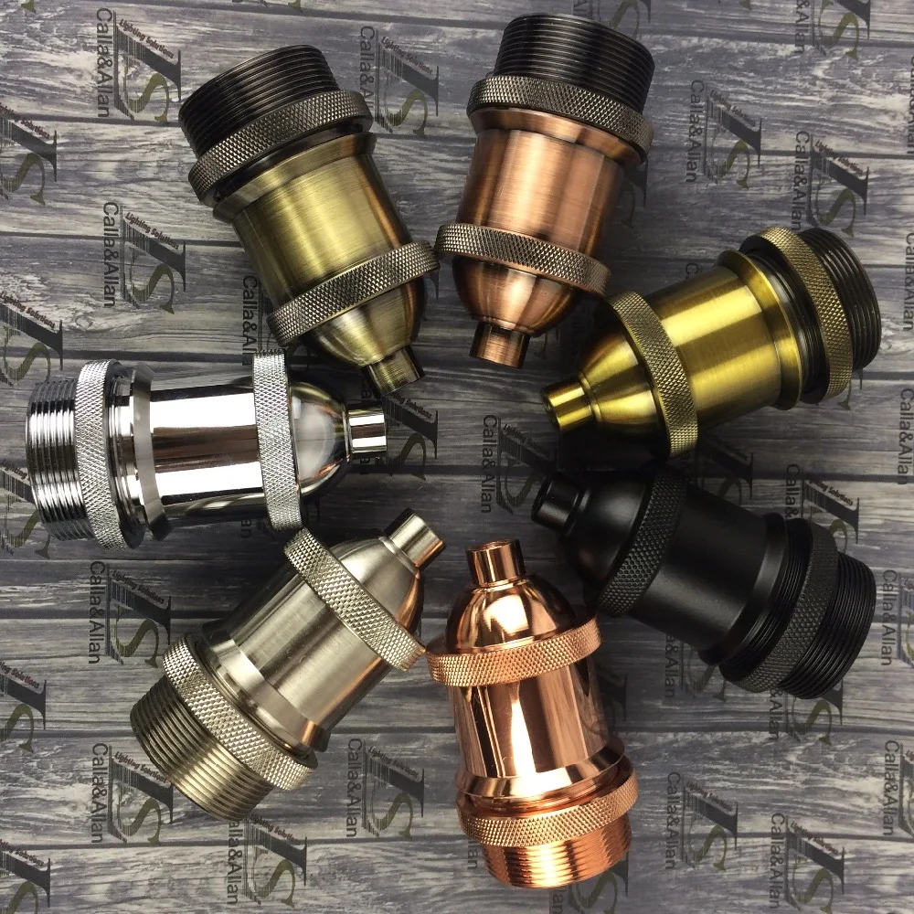 5 шт./лот Ретро патрон E26/27 винтажные резьбой основание светильника гнездо цоколь Эдисона лампочка база E27 розетка с кольцо для крепления рассеивателя лампы держатель