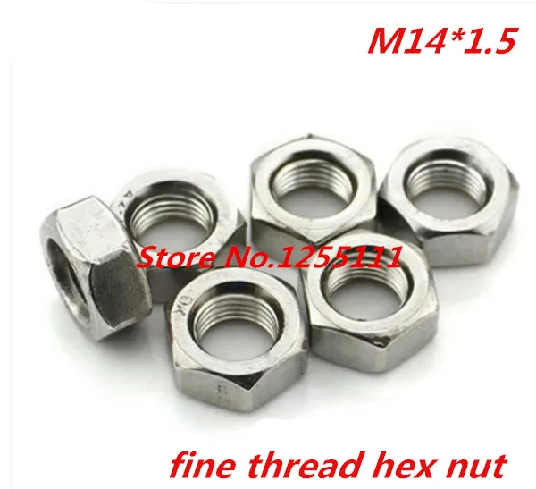 5Pcs/Lot M14*1.5 Fine Thread Hex Nut Stainless Steel 304 photo