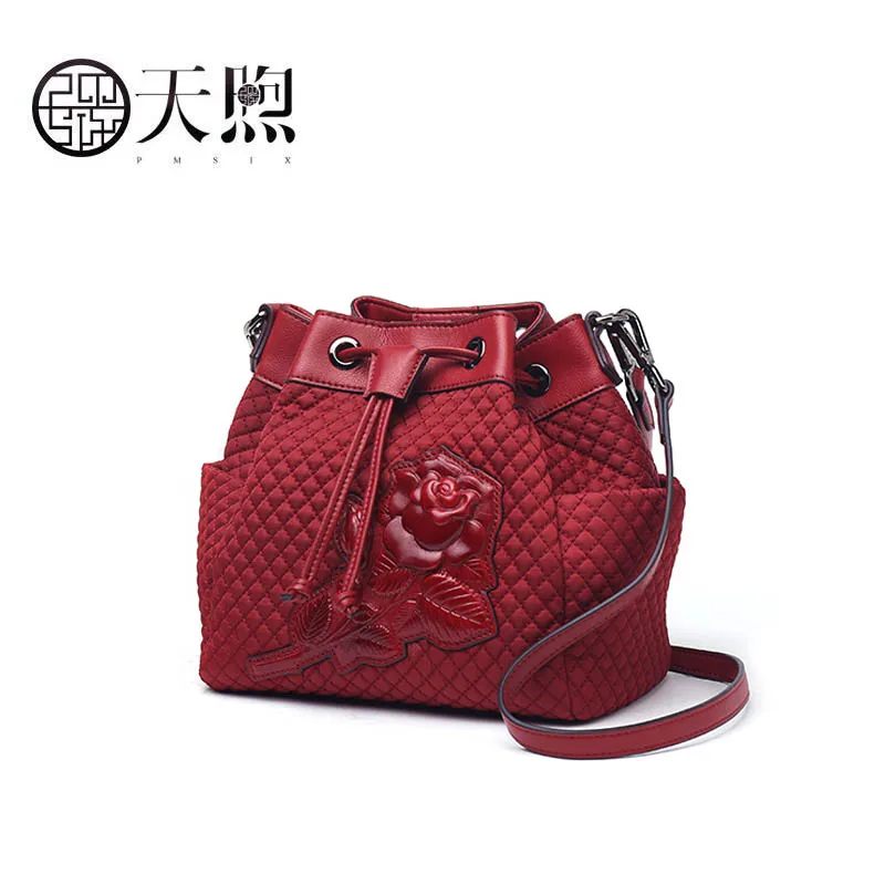 Pmsix canvas emmer bag vrouwelijke 2019 nieuwe mode nationale wind schouder Messenger bag Designer bag vrouwelijke Pmsix canvas emmer bag vrouwelijke 2019 nieuwe mode nationale wind schouder Messenger bag Designer bag vrouwelijke