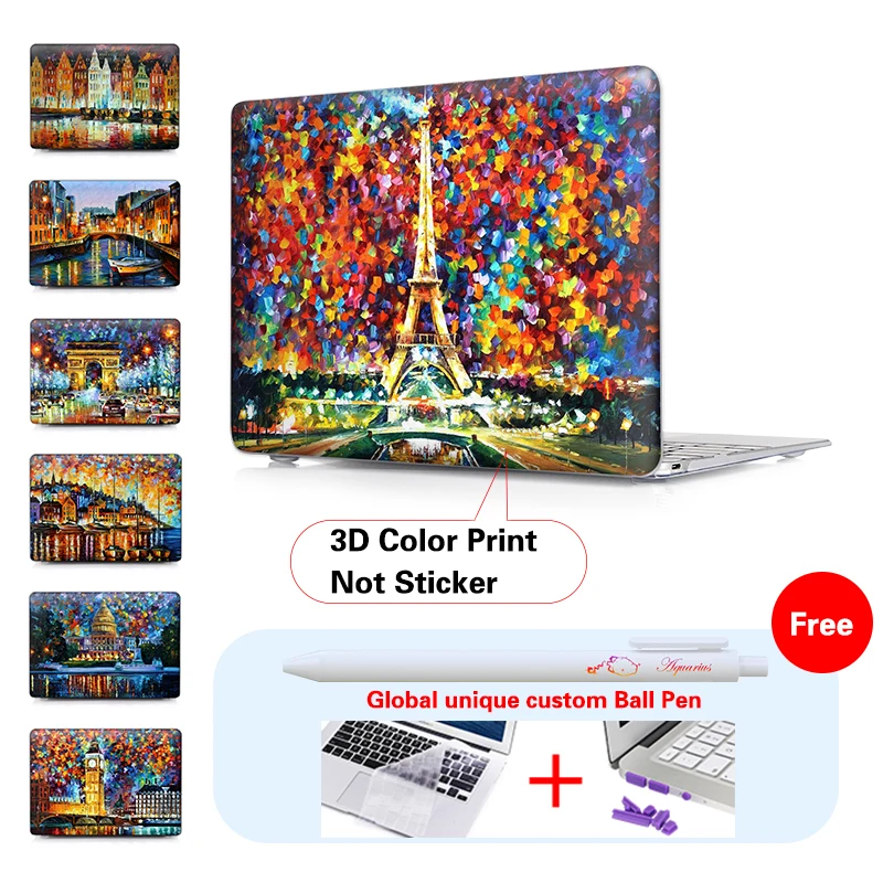 EIFFEL TOWER Oil painting Matte Laptop Case Cover Sleeve For Macbook Air 11 A1465 Air 13 inch A1466 Pro 13 A1278 New Retina 13''
