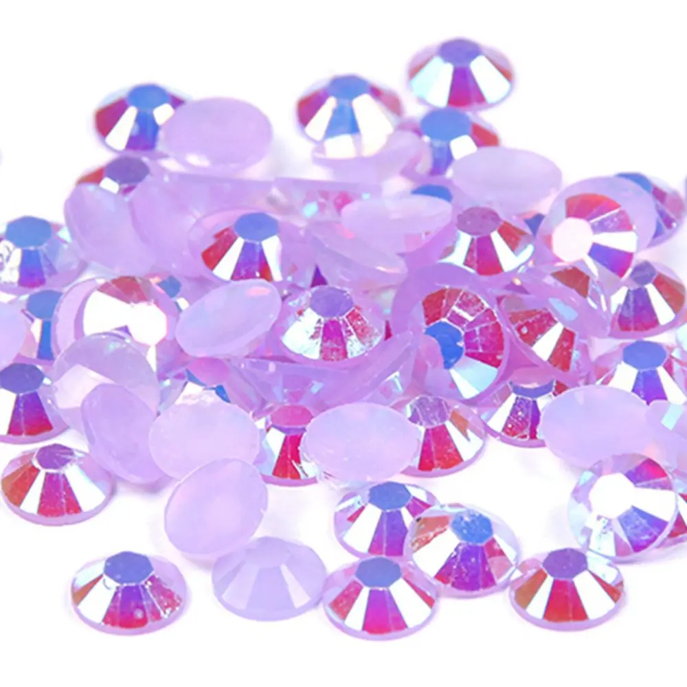 Resin Rhinestones Light Purple AB 500/1000pcs 2-6mm Round Flatback Non Hotfix Diamonds For Craft Fabric Wedding Dresses