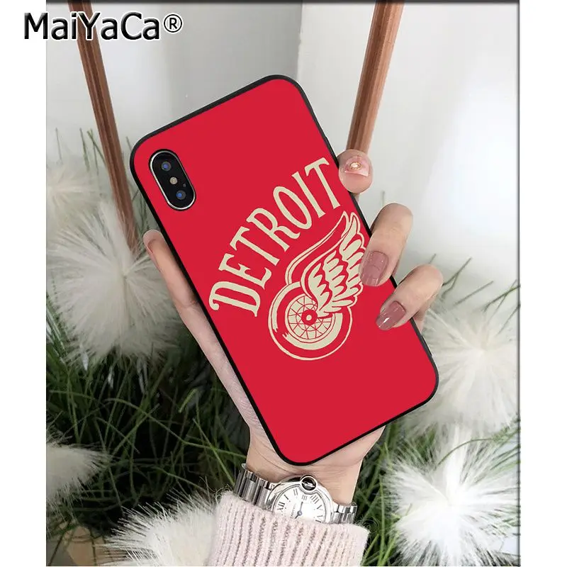 MaiYaCa Detroit Red Wings TPU мягкие Аксессуары для телефонов Чехол для iPhone 6S 6plus 7 7plus 8 8Plus X Xs MAX 5 5S XR