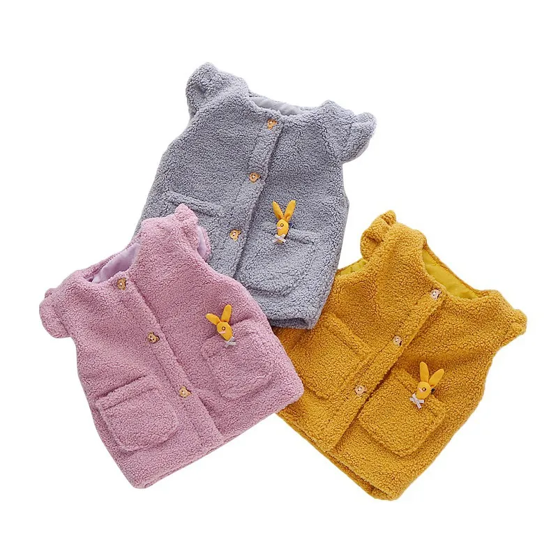 Baby Girls Clothes Faux Fur Vest Coats Winter Warm Waistcoat Sleeveless Fur Jacket Baby Girls Outwear Clothes 0-18M