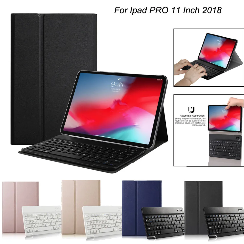 

Wireless Keyboard with Textured PU+Leather Case Cover for iPad Pro 11-inch 2018 11.22