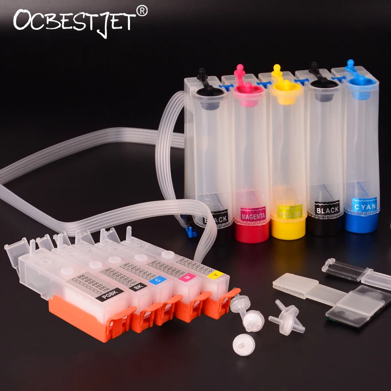 

5Colors/Set For Canon PGI-770 CLI-771 Continuous Ink Supply System CISS Ink Tank With ARC Chip For Canon PIXMA MG5770 MG6870