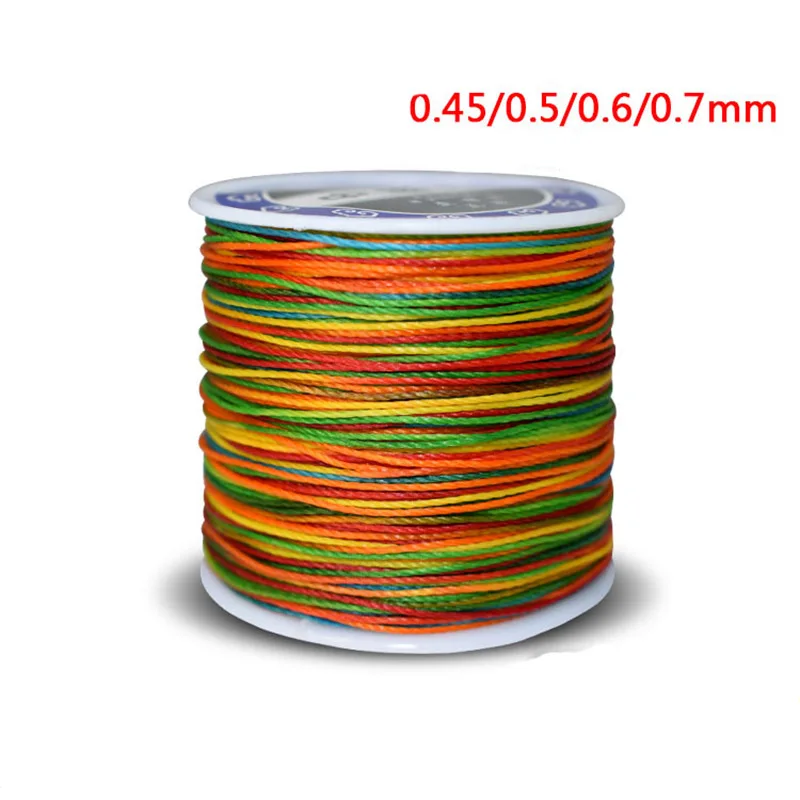 

0.45 0.5 0.6mm Colorful Waxed Cord Thread Polyester String DIY Beading Bracelet Jewelry Making Leather Hand Stitching Shoes