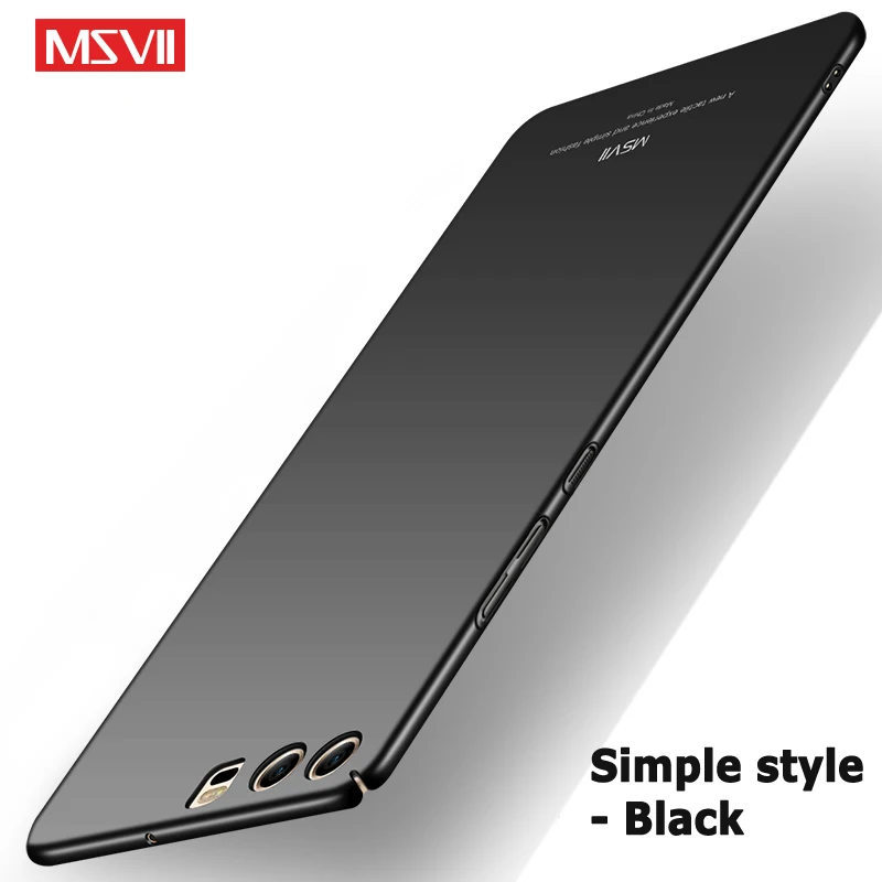Huawei P10 чехол MSVII Тонкий чехол для huawei P 10 Plus чехол PC Защитная задняя крышка для huawei P10 lite P10lite чехол для телефона - Цвет: Simple Black