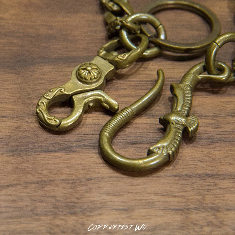 Coppertist. wu Летающий орел и карп длинный металлический кошелек цепочка на пояс в