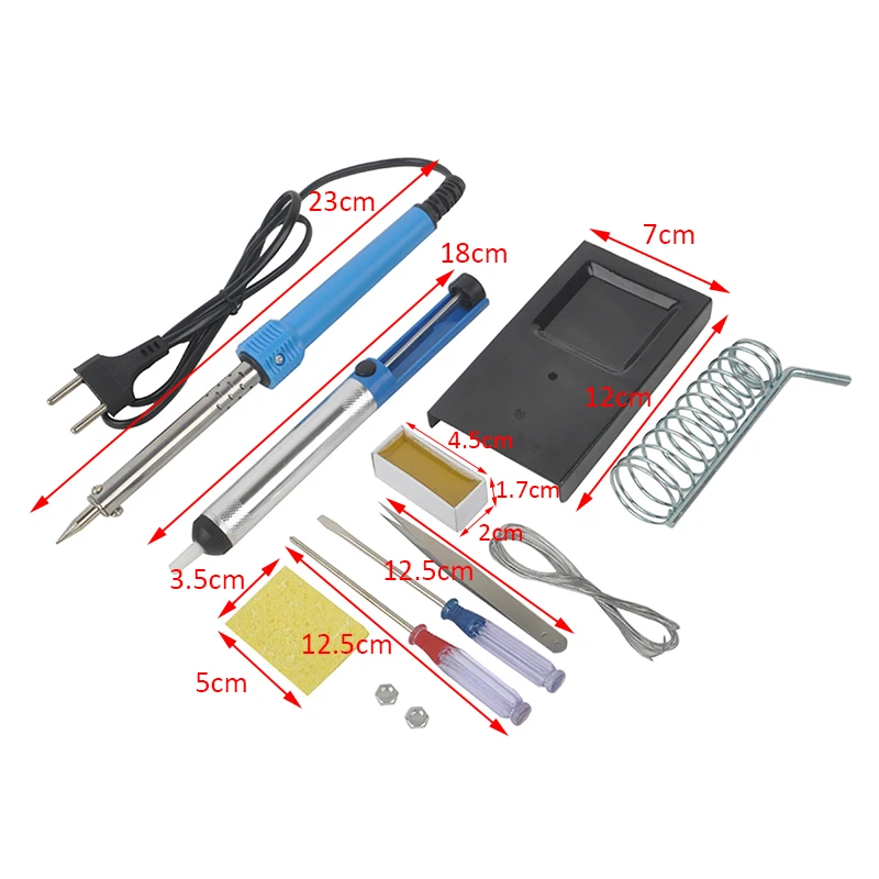 

9 in 1 EU Plug 220V 60W Soldering Iron Desoldering Pump with Insulated Soldering Stand Welding Tool Set