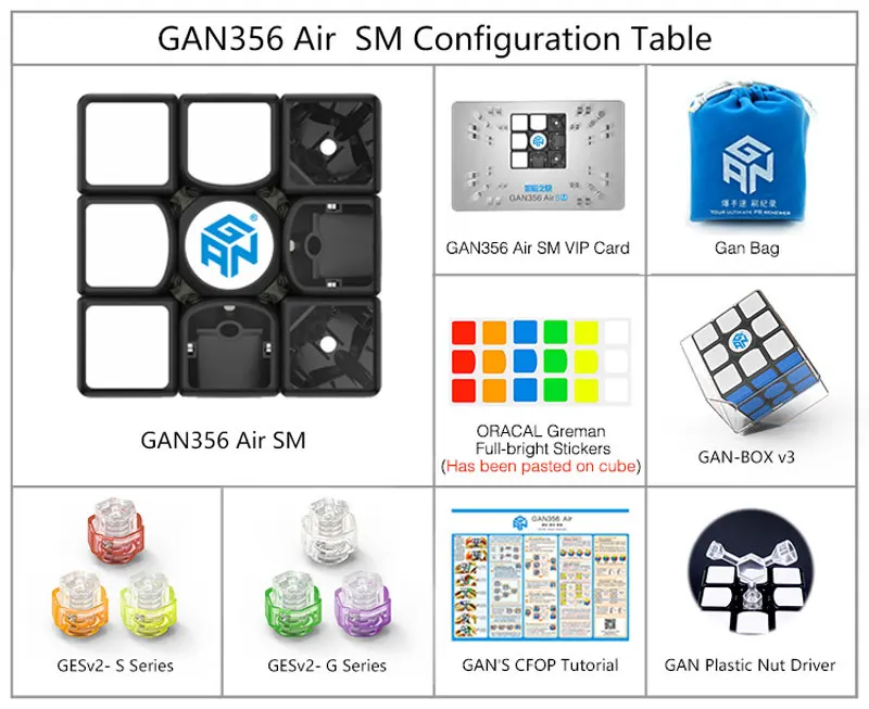 Оригинальный Ган 356 Air S/Gan356 Air SM с магнитами Скорость Cube AirSM/356 AirS 3x3 Magic Cube обучающий пазл игрушечные лошадки падение покупки