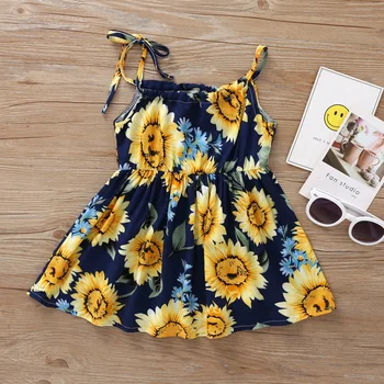 

2019 Summer Kid Baby Girl Fashion Princess Floral Backless Sling Dress Children Girls Toddler Sleeveless Clothes Dresses
