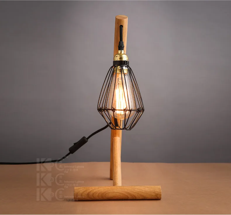 Натурального дерева творческая личность старые лампы ретро кафе настольная лампа для чтения настольная лампа Эдисон TA10171 GY175