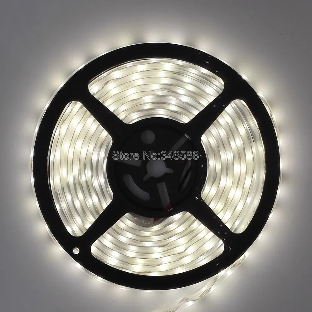 5M DC12V 60LEDM 5630 SMD Nature White 4000-4500K Flexible LED Strip, IP20 Non-waterproof, IP65 EpoxyIP67 Silicone Wateproof  1