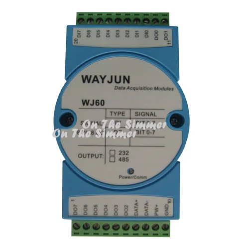 

Eight road DI eight DO switch volume RS485/232 remote I/O module MODBUS dry contact PNP WJ60