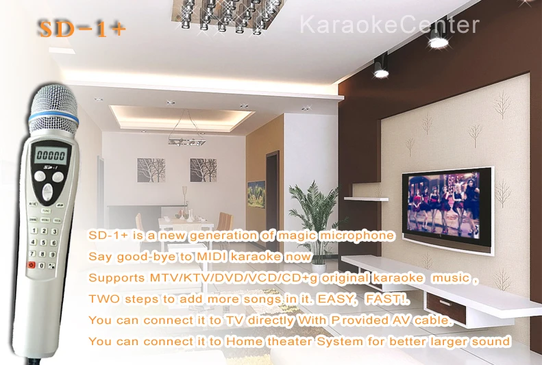 Караоке плеер с микрофоном Системой MTV/CDG. Волшебный микрофон для караоке 8 Гб Micro SD