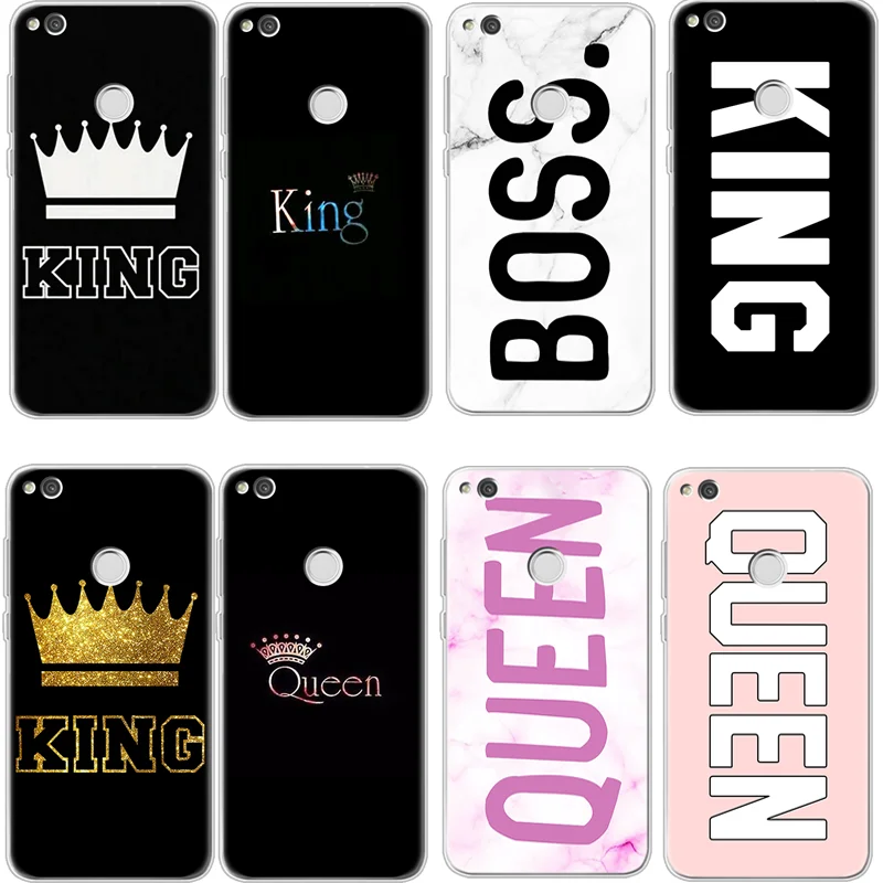 

King Queen For iPhone X 4 4S 5 5S 5C SE 6 S 6S 7 8 Plus For Huawei P8 P9 P10 P20 Honor 7A Pro Mate 10 Lite 2017 P Smart TPU Case