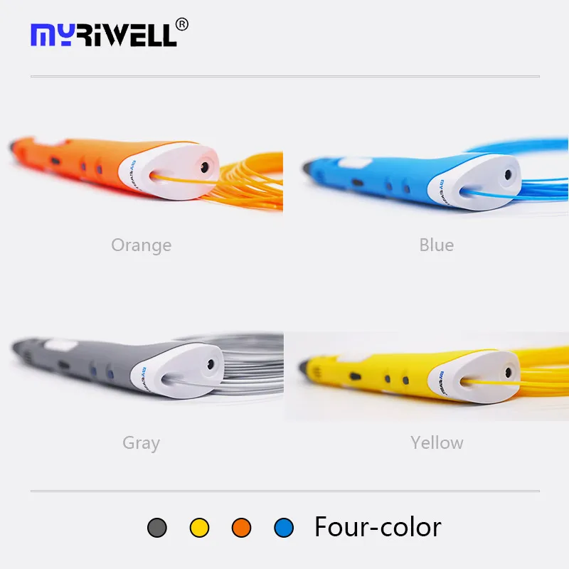 Детский подарок myriwell 3D Ручка для рисования 3d принтер Ручка 3 D ручка ABS PLA Arts 3d ручки для рисования Инструменты Светодиодный дисплей с 3 цветами 9 м