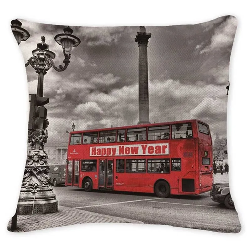 Стильные чехлы для подушек автобус всемирно известный город декоративные подушки для дивана милые офисные 18 Хлопок Льняные домашние Лондон подушка