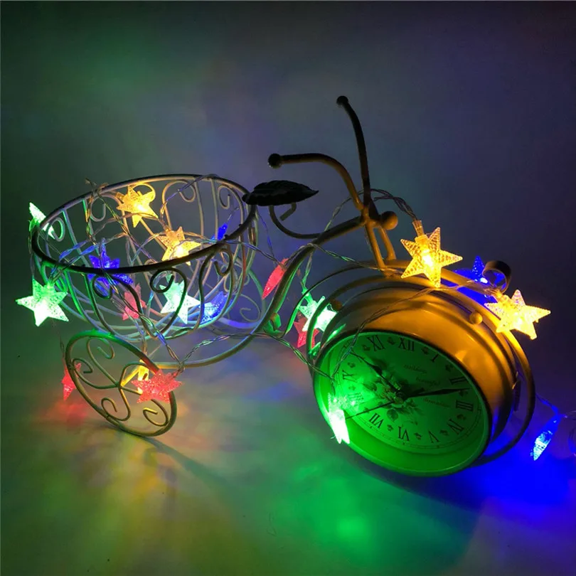 2M 10 LED Christmas Lights Led String Crystal Clear Star Fairy Lights Battery Wedding Party Outdoor Decor Lamp Luces 35NE712