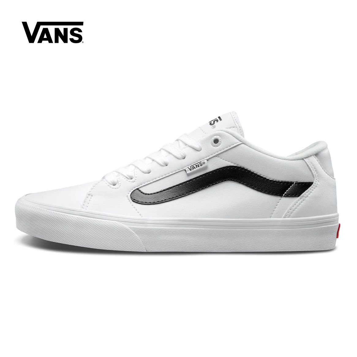 White Black Color Vans Shoes Men's Active Faulkner Low-top Skateboarding Shoes Sport Leather Stitching Vans Sneakers VN000SJVPX9