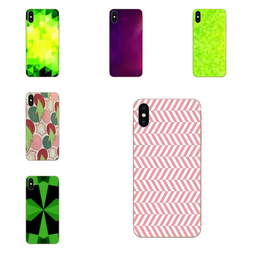 For Xiaomi Redmi Note 2 3 3S 4 4A 4X 5 5A 6 6A Pro Plus Soft Silicone TPU Transparent Cell Cover Case Pink And Green Geometric | Мобильные