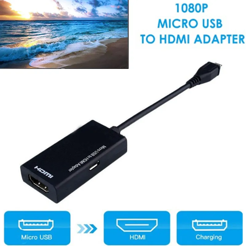 Черный микро-usb к HDMI конвертер адаптер для ТВ 1080 P HD аудио видео кабель samsung huawei телефона Android планшеты