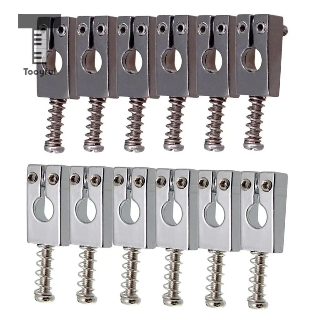 Tooyful 6pcs Guitar Rollers Saddle Bridge String Saddles for Electric Guitar -Black