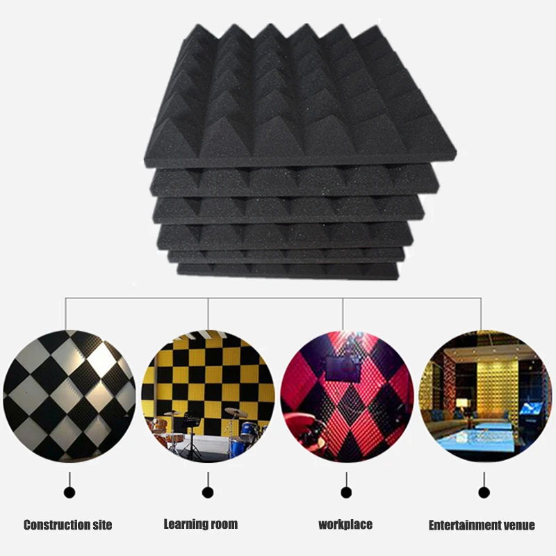 4pcs/lot Soundproofing Foam Acoustic Foam Sound Treatment Studio Room Absorption Wedge Tiles Polyurethane foam