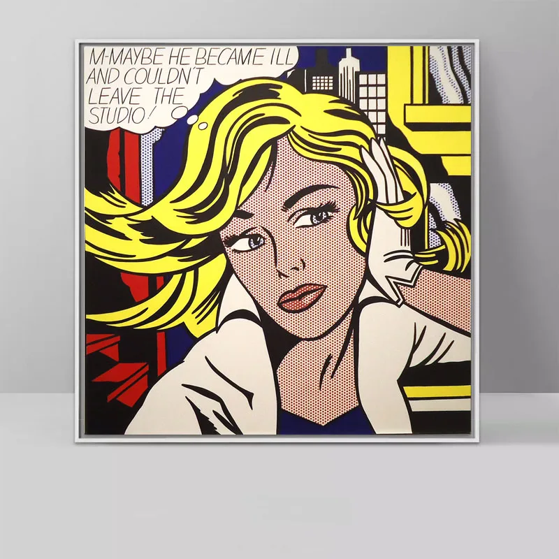 RELIABLI ART Roy Lichtenstein поп-арт, Картина на холсте, абстрактное искусство для гостиной, квадратные настенные картины, печать на холсте, без рамки - Цвет: Roy Lichtenstein 37