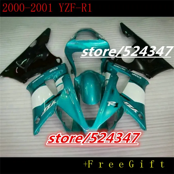 

full Fairing kit fit for YZF R1 2000 2001 white green black YZF-R1 00 01 fairings set Motorcycle Accessories & Parts