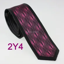 YIBEI Coachella Галстуки Черная кайма ярко-розовые полосы шеи галстук микрофибры тонкие шейные платки 6 см мужской жакет тканые Узкие галстуки