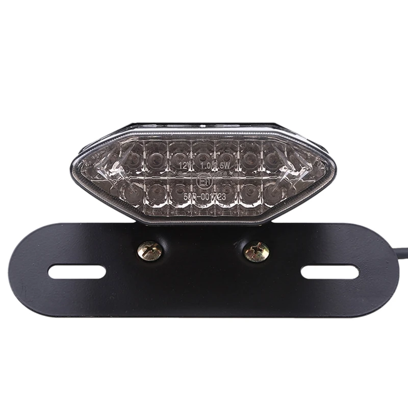 

Motorcycle Led Taillights Turn Signal Indicator Motorcycle Rear Brake Light With Number Plate Bracket Black
