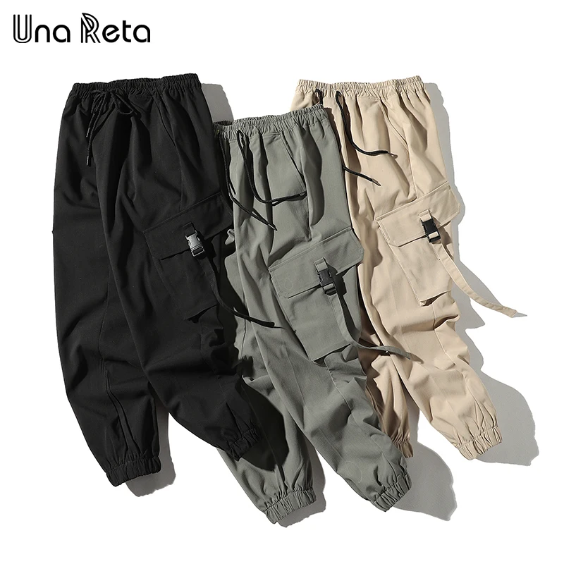 Una Reta мужские брюки новая мода уличная эластичная талия брюки для бега повседневные дизайнерские брюки с карманами мужские спортивные брюки