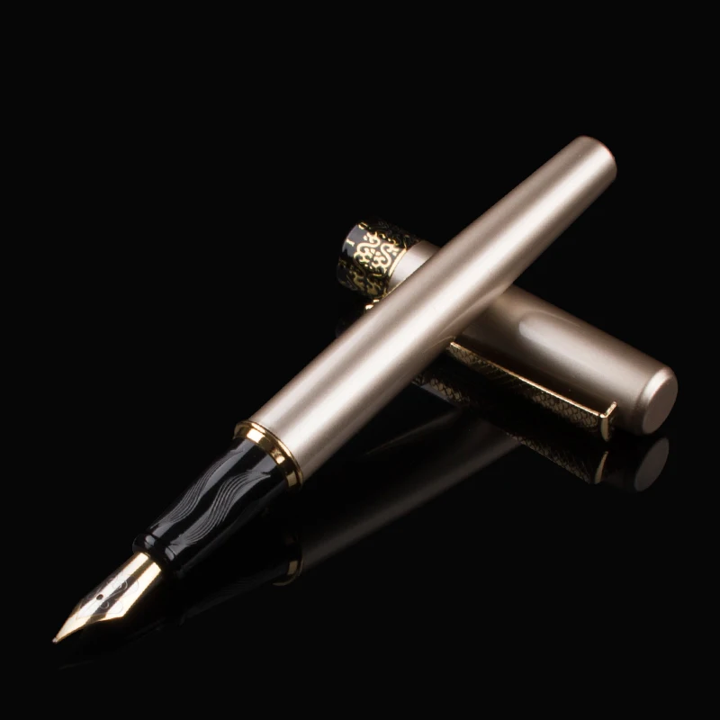 

High Quality Full Metal Fountain Pen Gold Clip Carving Pattern-Descendants of the Dragon 0.5mm Medium Nib ink pen