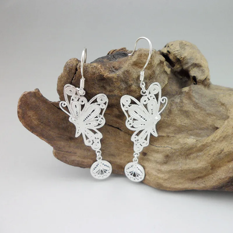 

Women's Earings Cute Things Butterfly Drop Earrings For Women 999 Sterling Silver Jewelry Earing Luxury Wedding Gifts For Guests