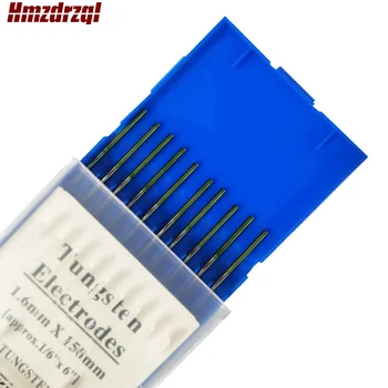 

WP 10 Piece Green Color 1.6mm*150mm (approx.1/16"x6") Pure Tungsten Electrode Head Tungsten Needle/Rod For Welding Machine