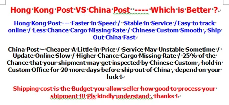 shipping advice