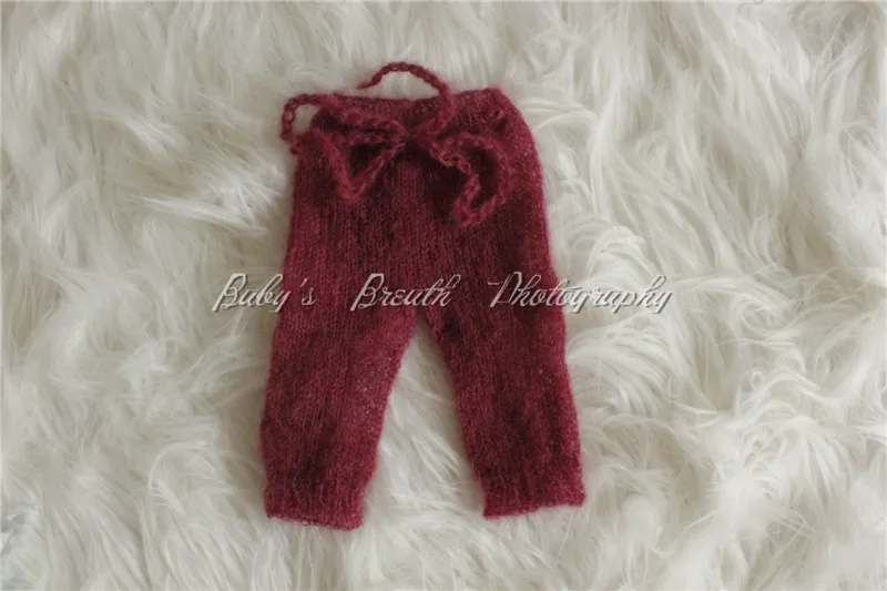 

Hand Knitted Baby Lace Silk Mohair Pants Newborn Photo Props