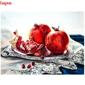 

pomegranate pattern 3D Full Rubik Square Diamond painting Round Mosaic Diamond Embroidery Sale kitchen decoration rhinestones