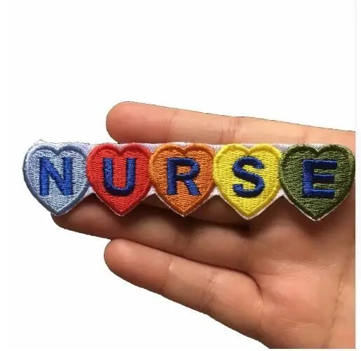 

DD2PCS Colorful NURSE Patches for Clothes Iron on Patch for Hats Embroidered Stickers DIY Decoration Embroidery Appliques Letter