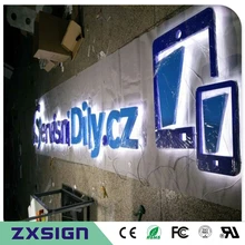 Заводской магазин 304# светодиодный 3D буквенный знак из нержавеющей стали с подсветкой для наружной адветировки в порошковых и окрашенных цветах