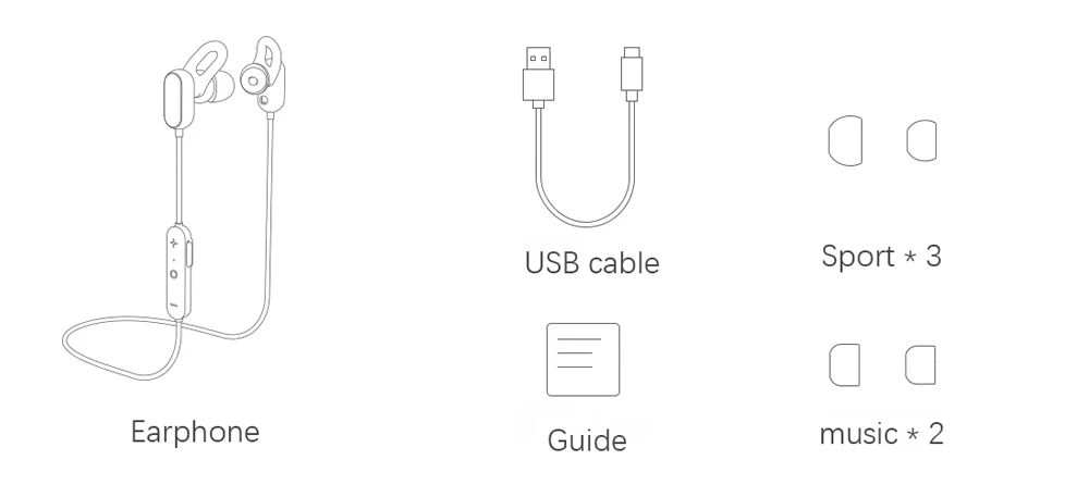 Xiaomi mi Спортивная bluetooth-гарнитура Молодежная версия Беспроводной Bluetooth 4,1 с mi c IPX4 Водонепроницаемый с защитой от пота 5 Вкладыши