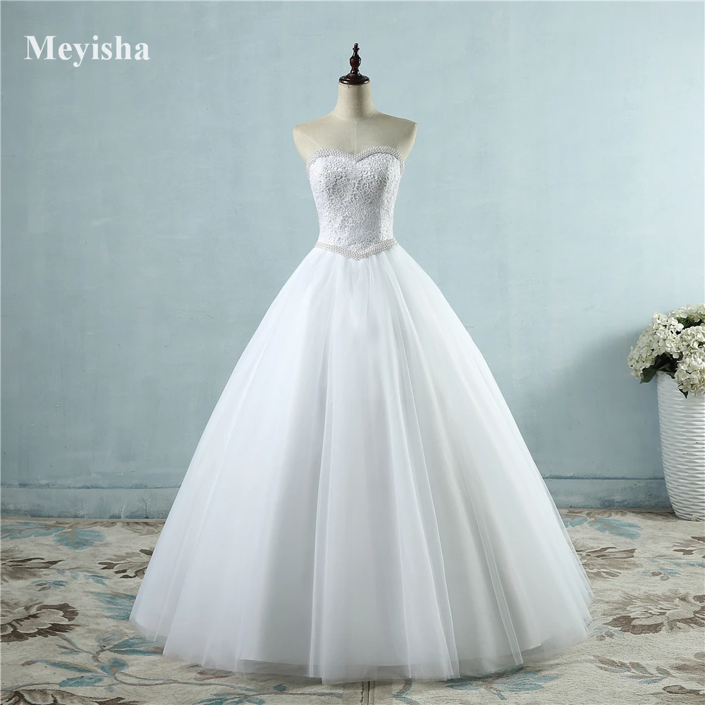 

ZJ9069 2024 High Quality White or Ivory Wedding Dresses Lace Up Back Bridal Gowns Women Vestidos De Novia size 2-26W