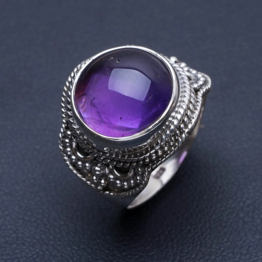 

Natural Amethyst 925 Sterling Silver Ring, US Size 7.25 Q2147
